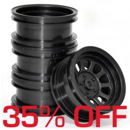 Wagon Wheels Black 35% OFF. Offset +1 ( set of 4 )